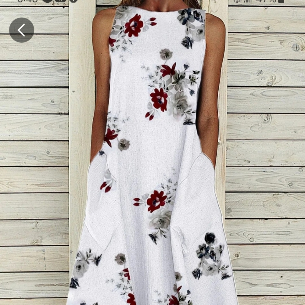 Floral Printed Sleeveless Casual Dress
